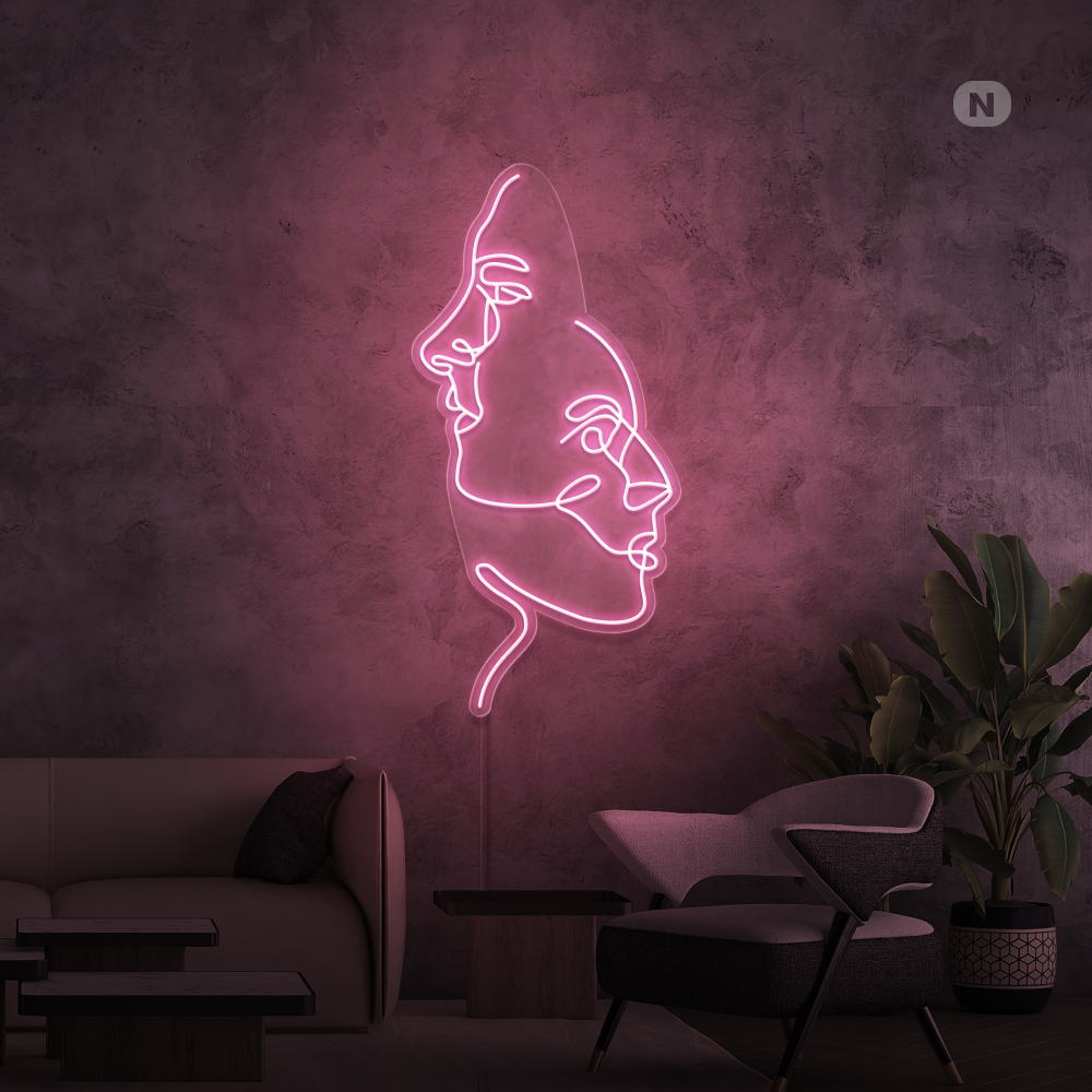 Neonskilt Ansigterne