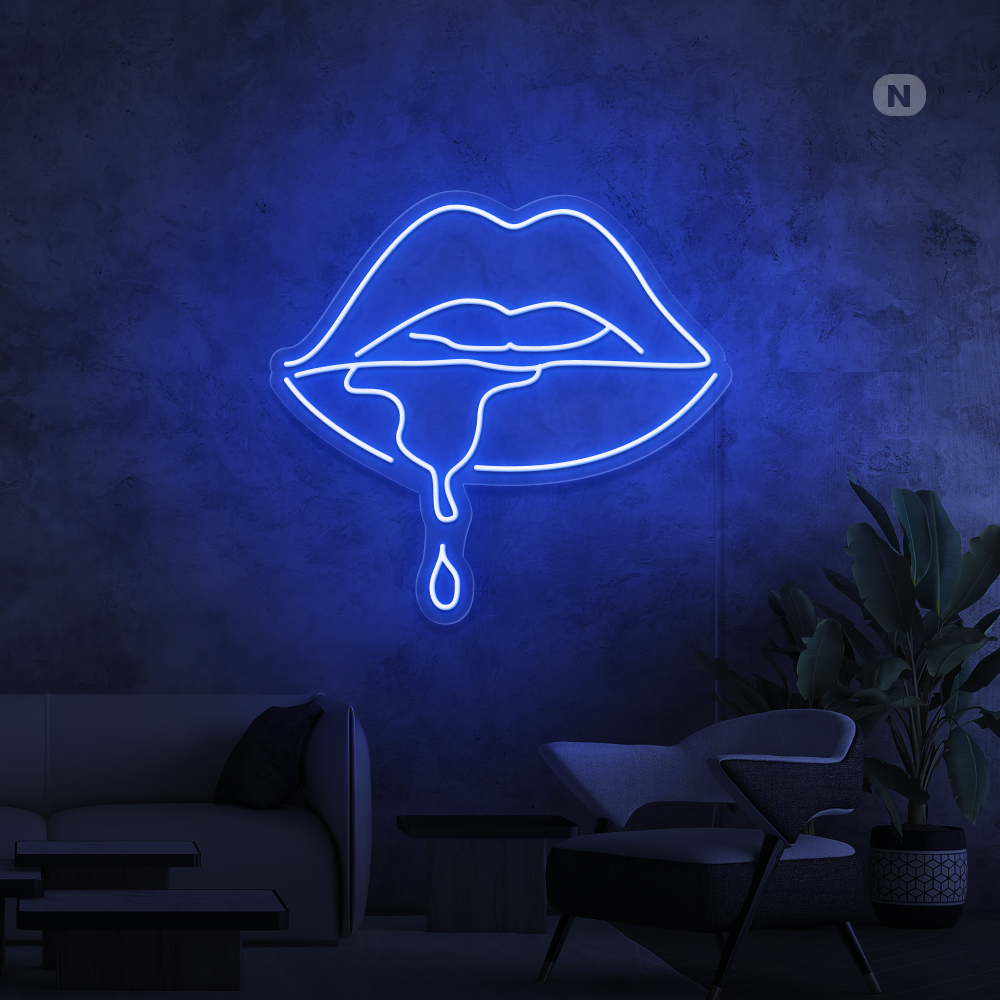 Neonskilt Kaustisk læbe