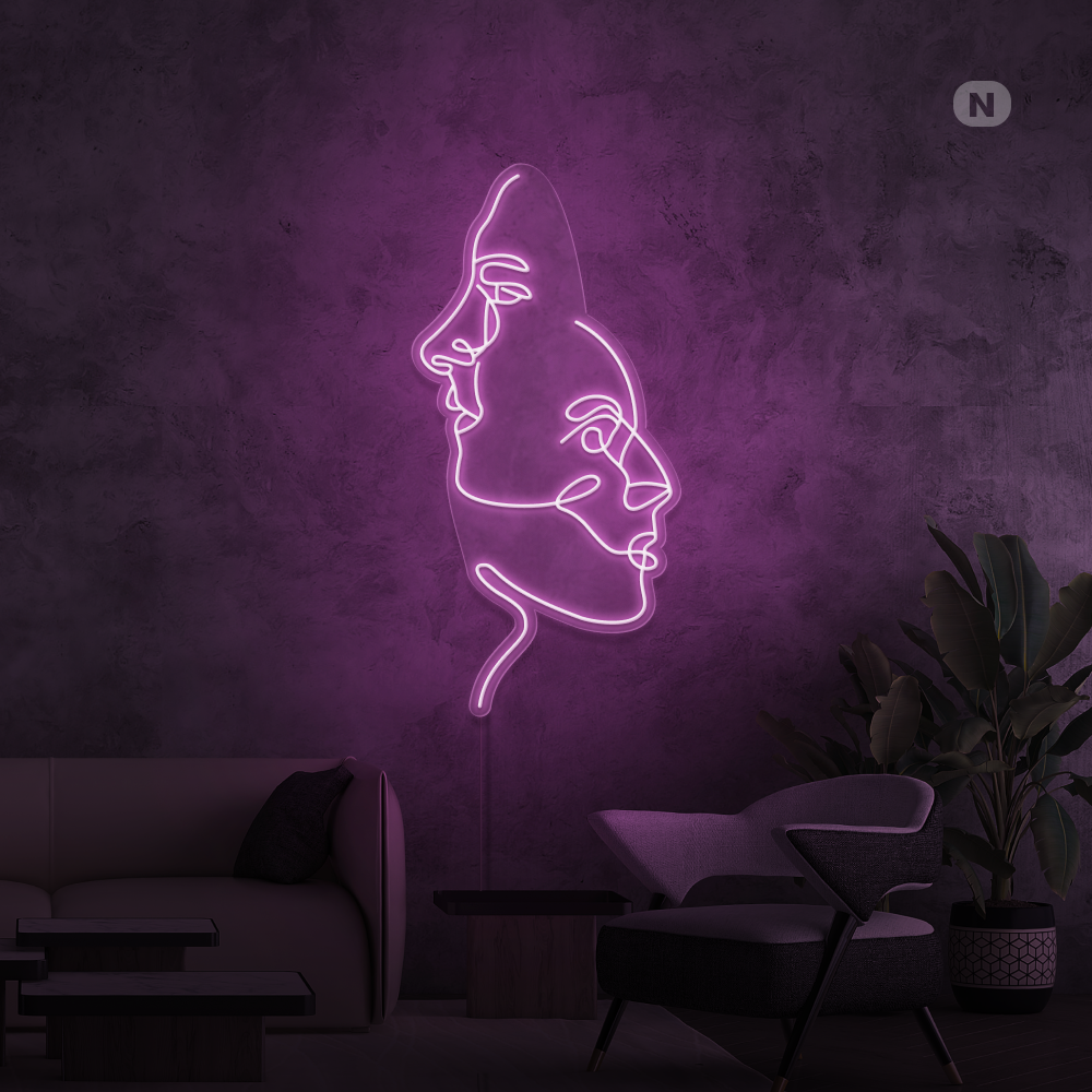 Neonskilt Ansigterne