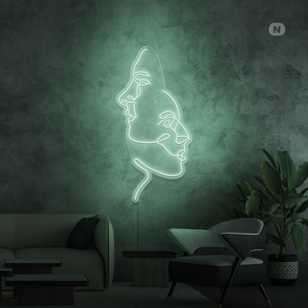 Neonskilt Ansigterne