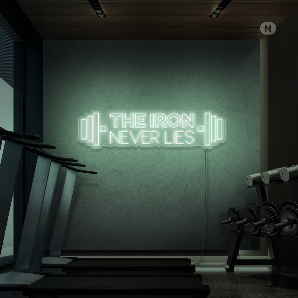 Neonskilt The iron never lies