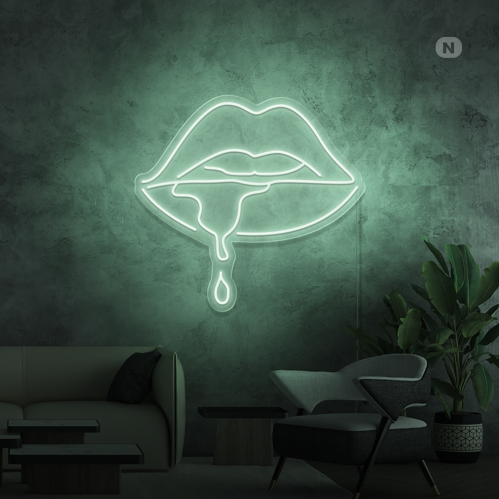 Neonskilt Kaustisk læbe
