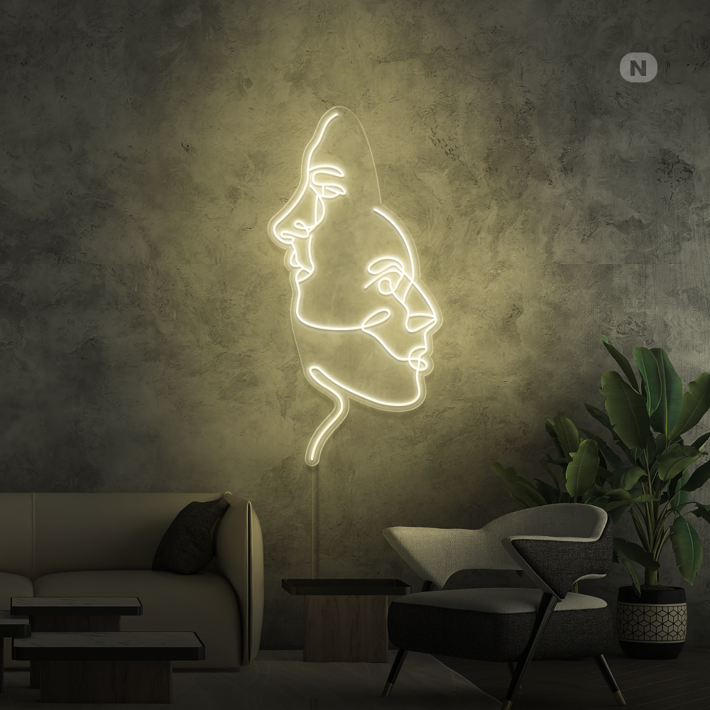 Neonskilt Ansigterne