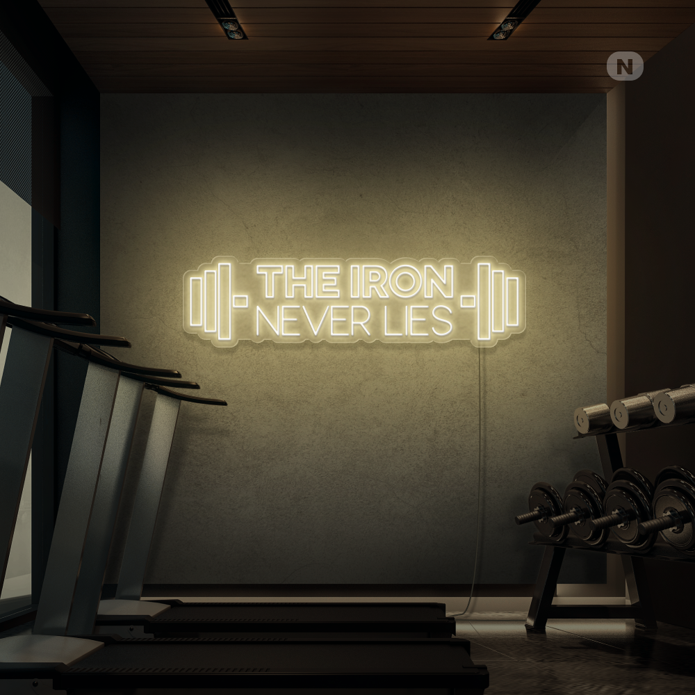 Neonskilt The iron never lies