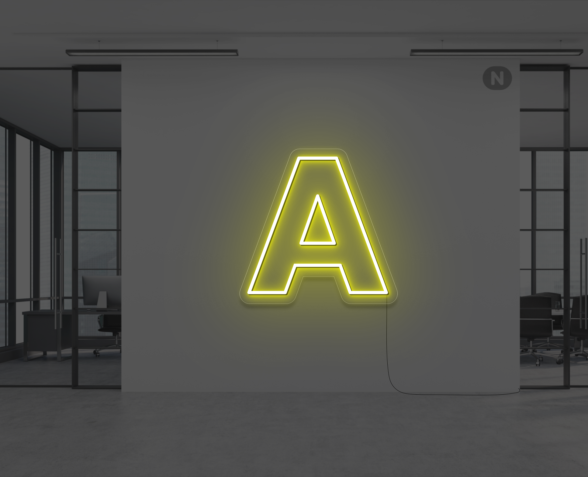 neon-bogstav-a-gul