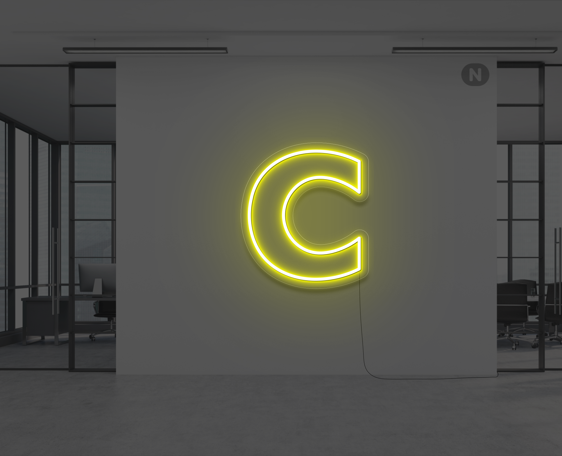 neon-bogstav-c-gul