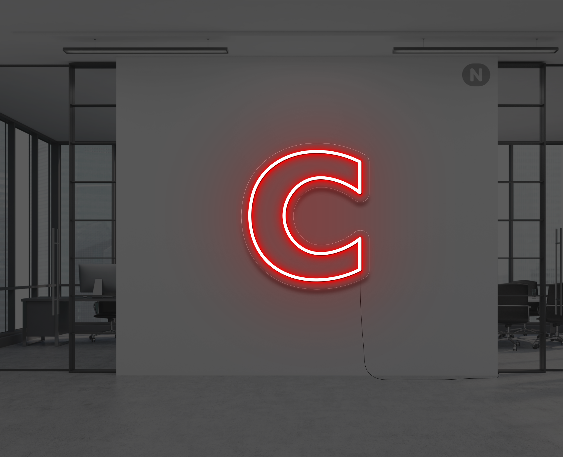 neon-bogstav-c-rod