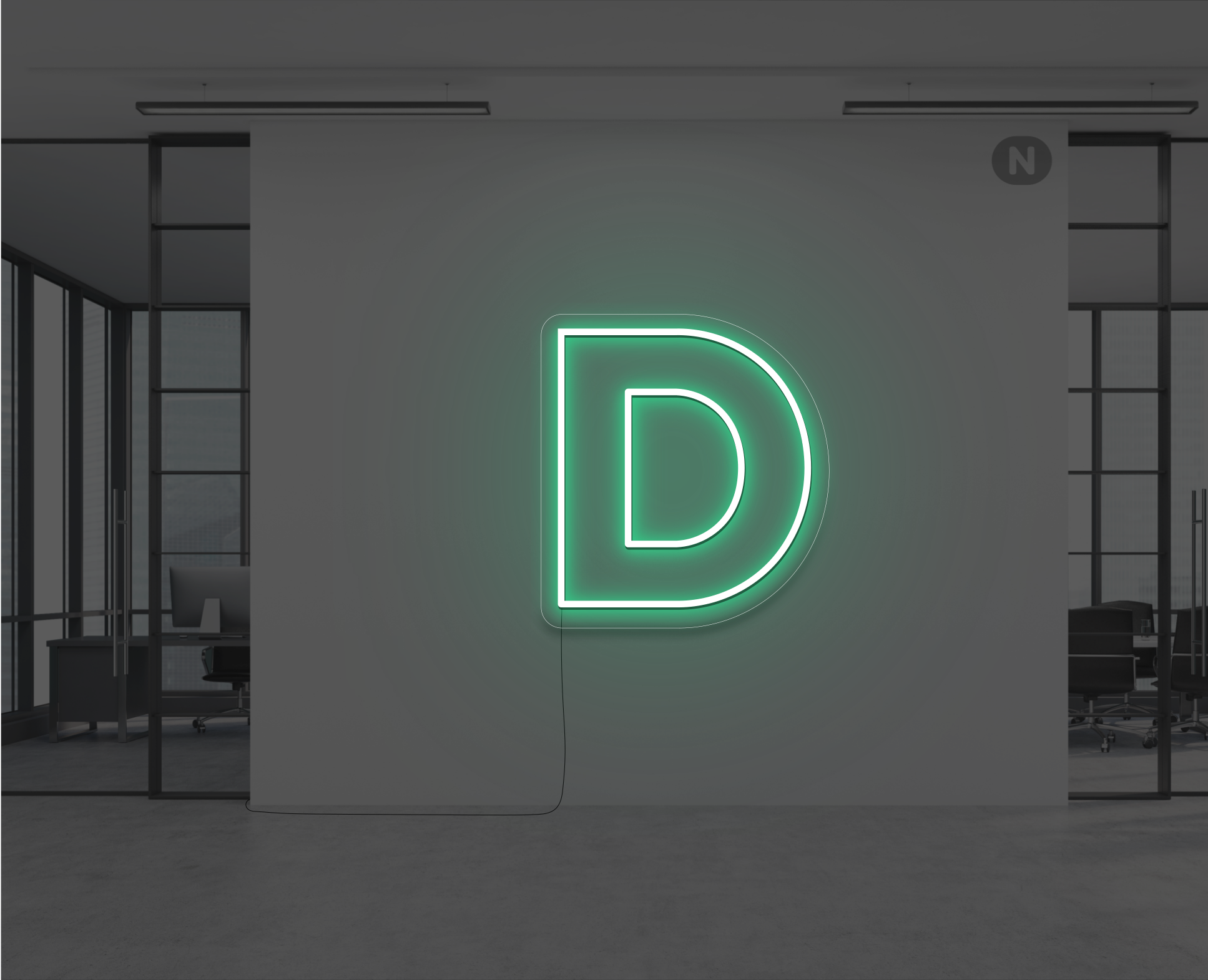 neon-bogstav-d-gron