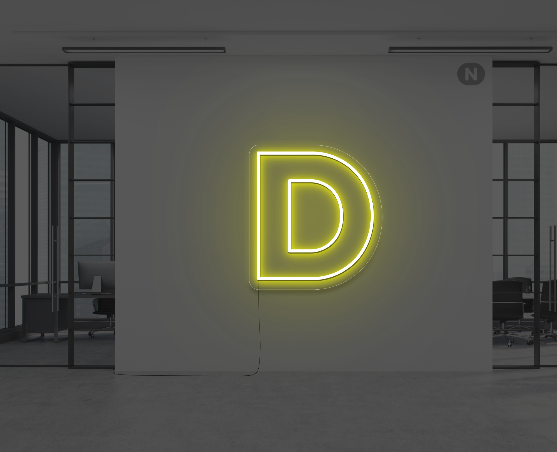 neon-bogstav-d-gul