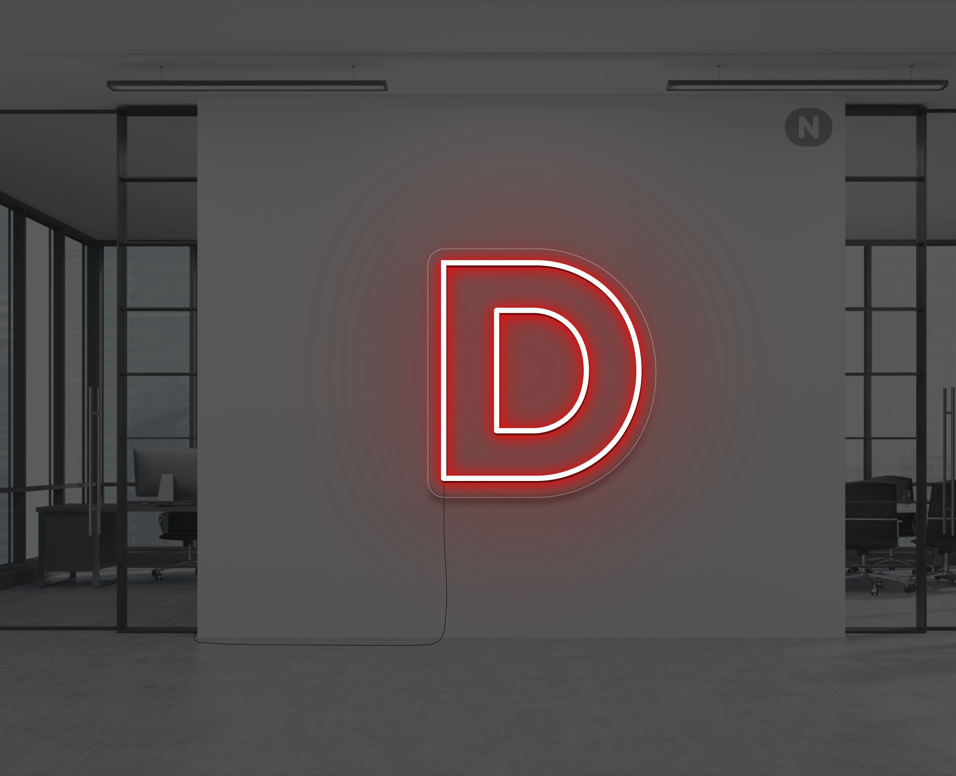 neon-bogstav-d-rod