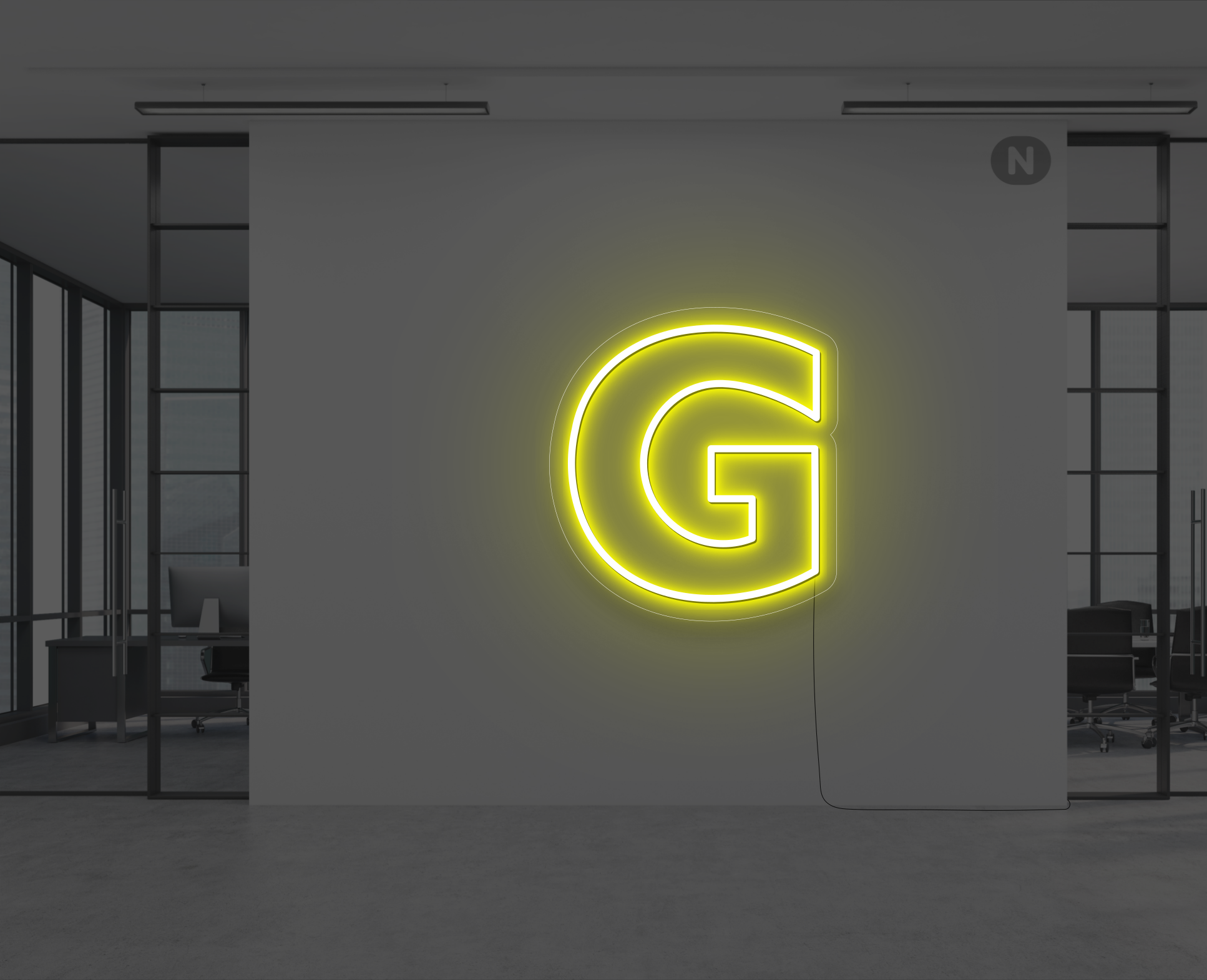 neon-bogstav-g-gul