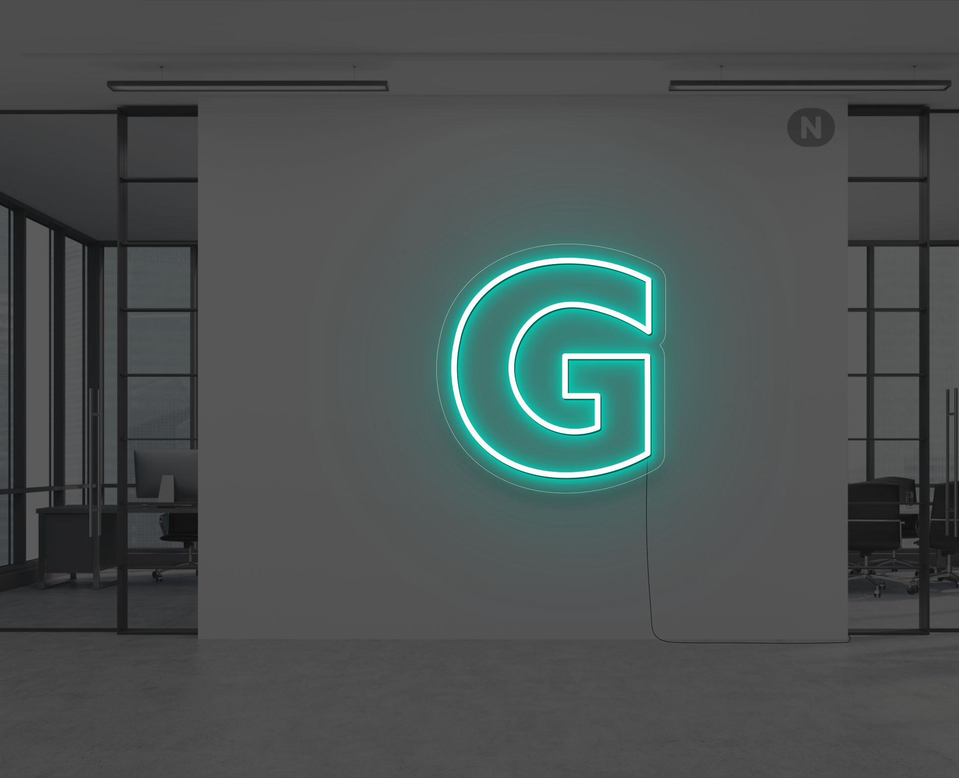 neon-bogstav-g-turkis