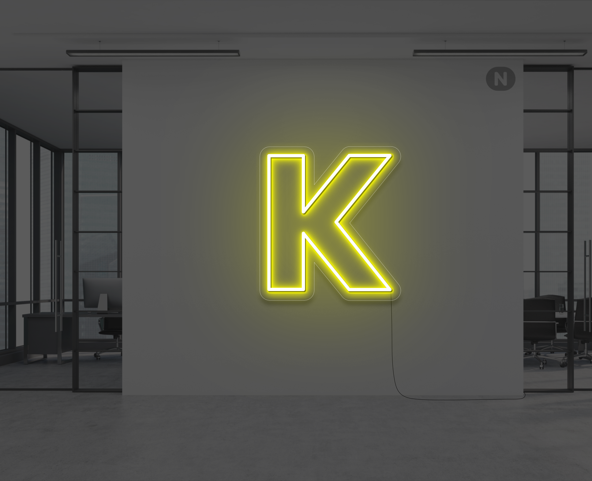 neon-bogstav-k-gul