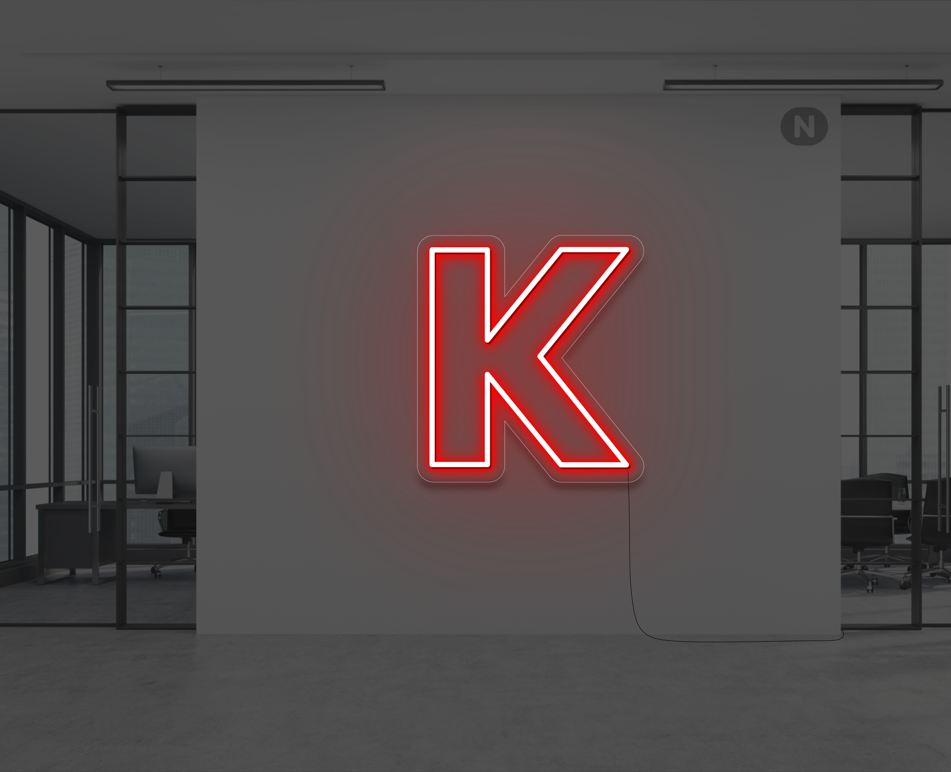 neon-bogstav-k-rod
