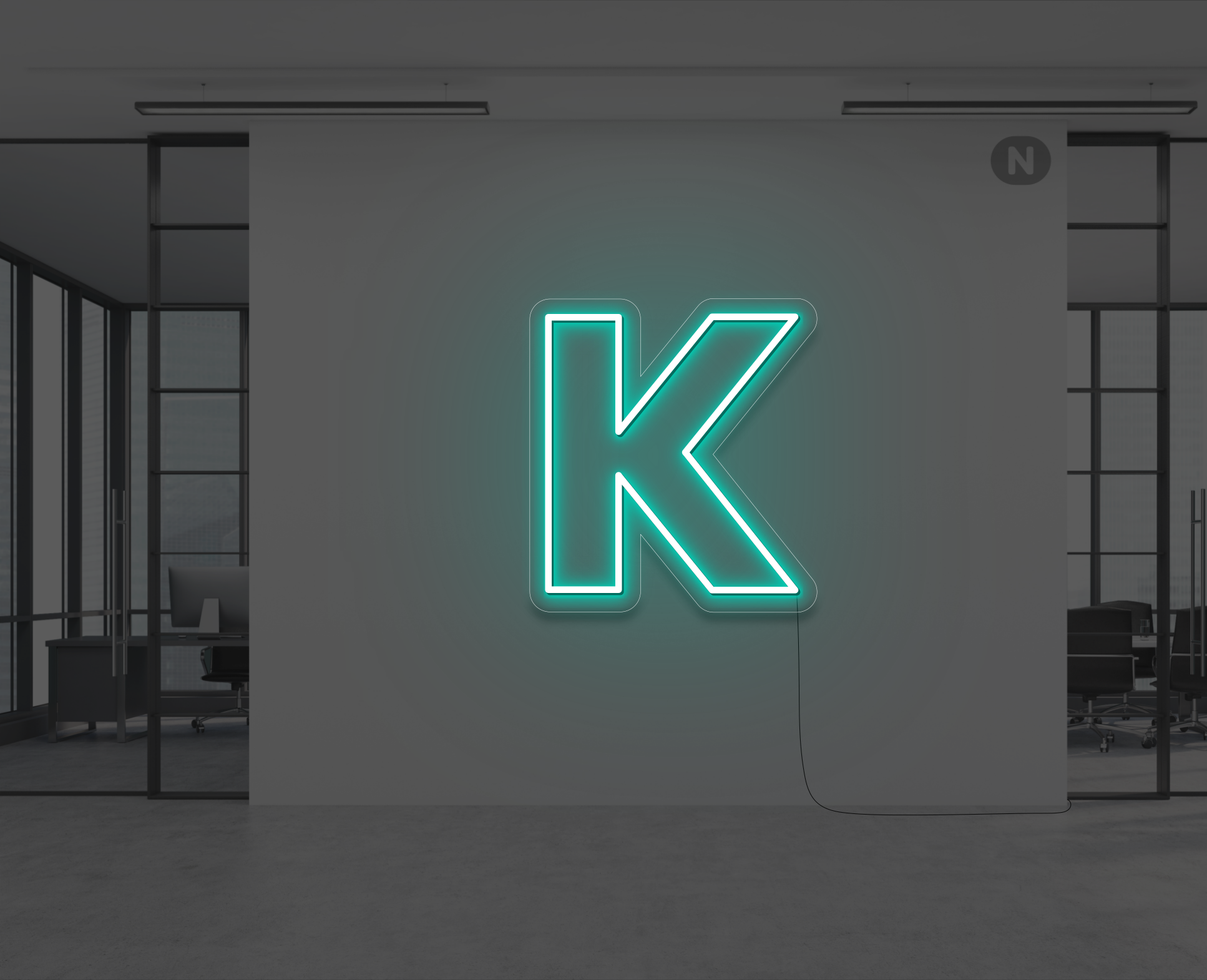 neon-bogstav-k-turkis