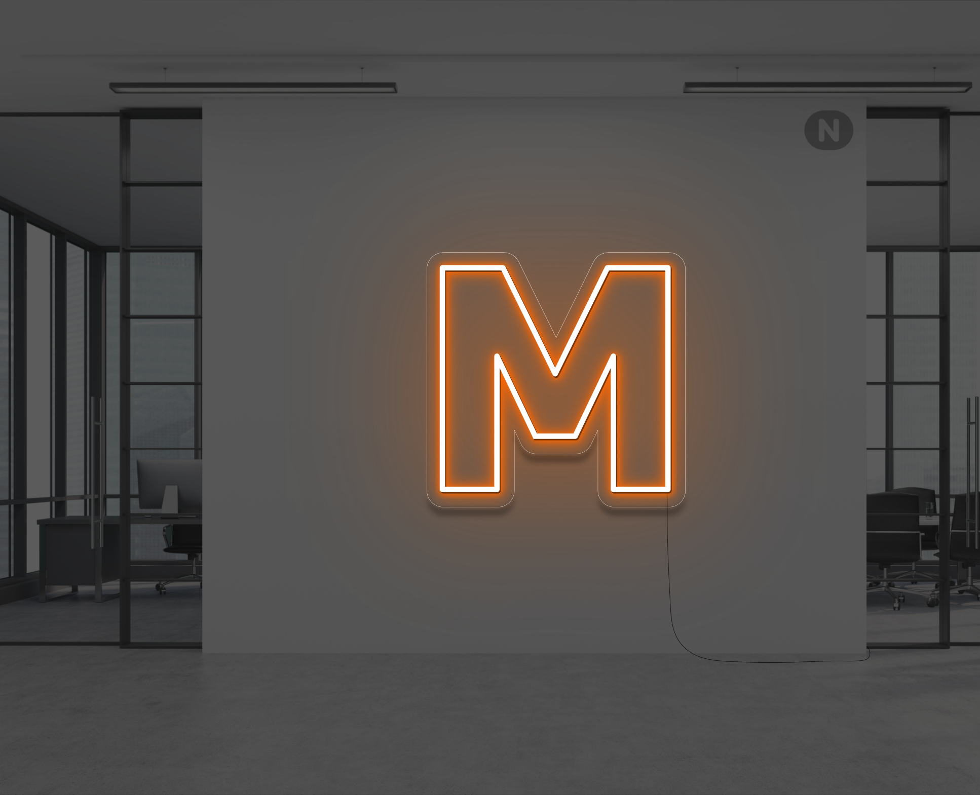 neon-bogstav-m-orange