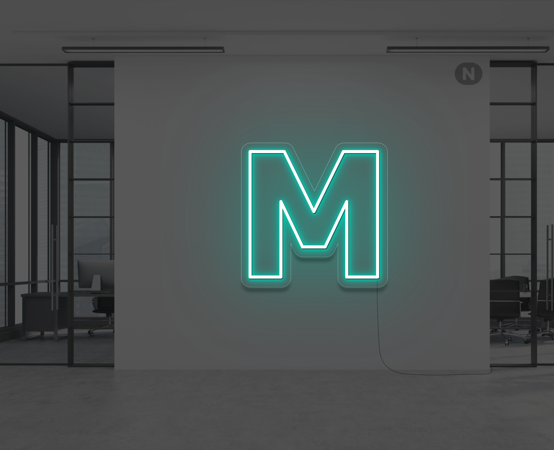 neon-bogstav-m-turkis