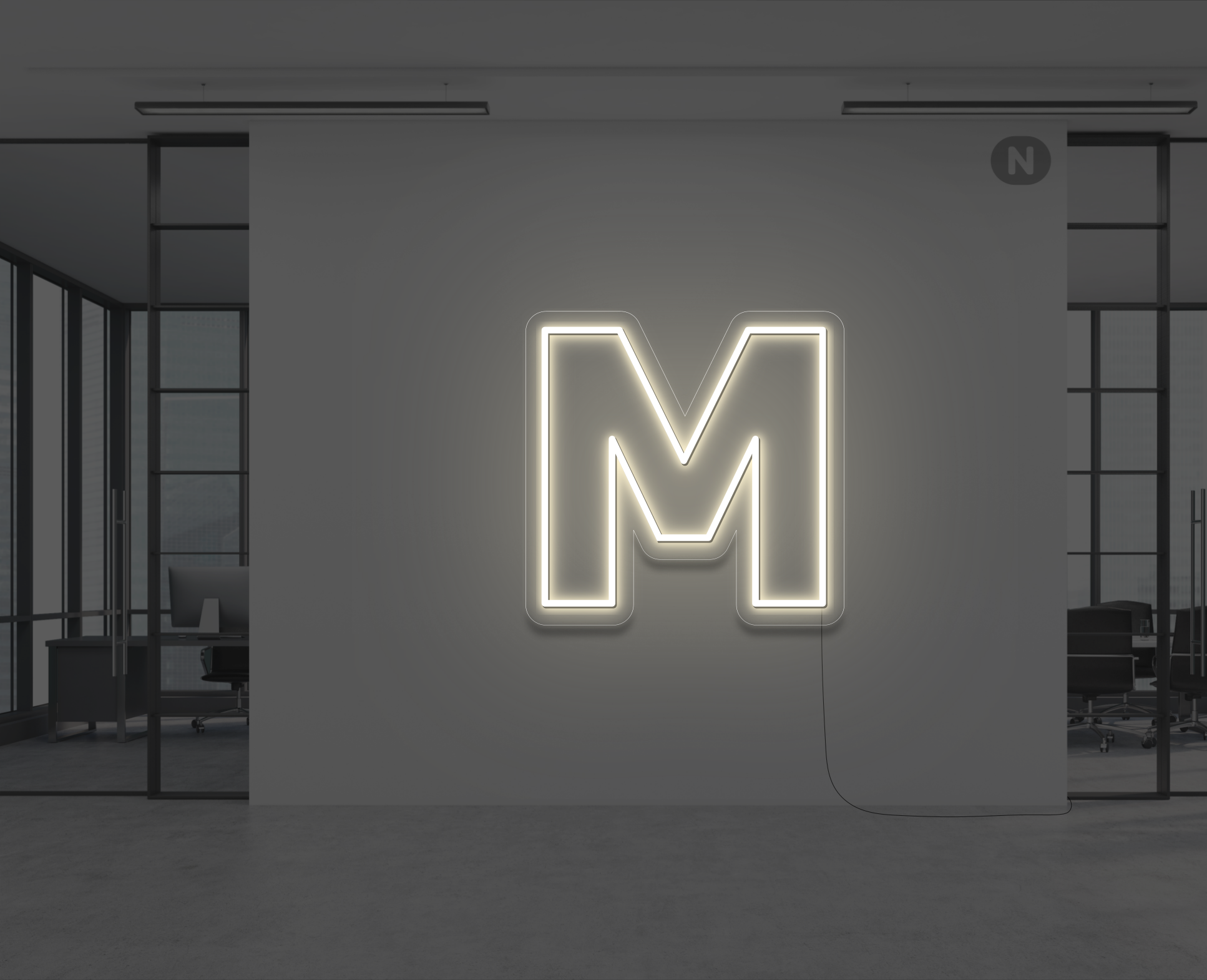 neon-bogstav-m-varm-hvid