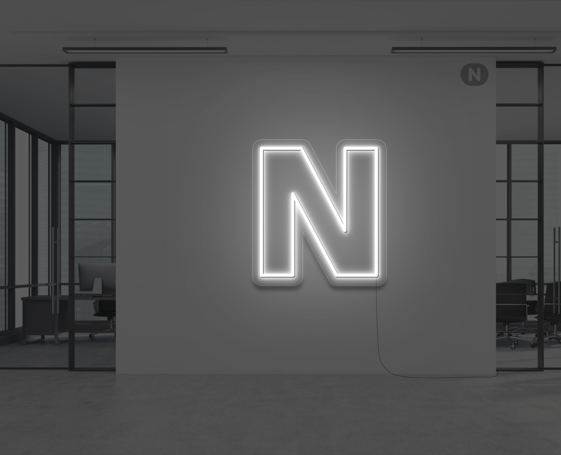 neon-bogstav-n-hvid