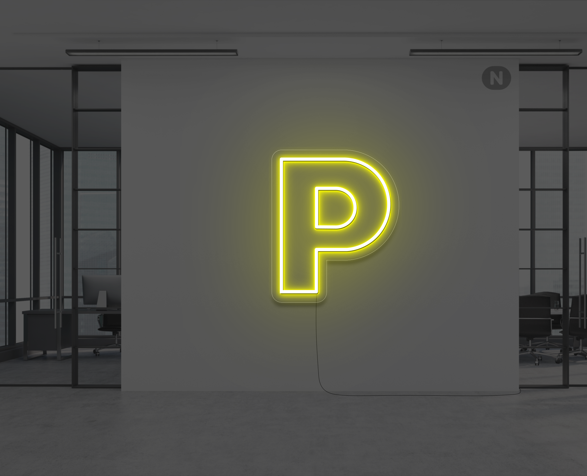 neon-bogstav-p-gul