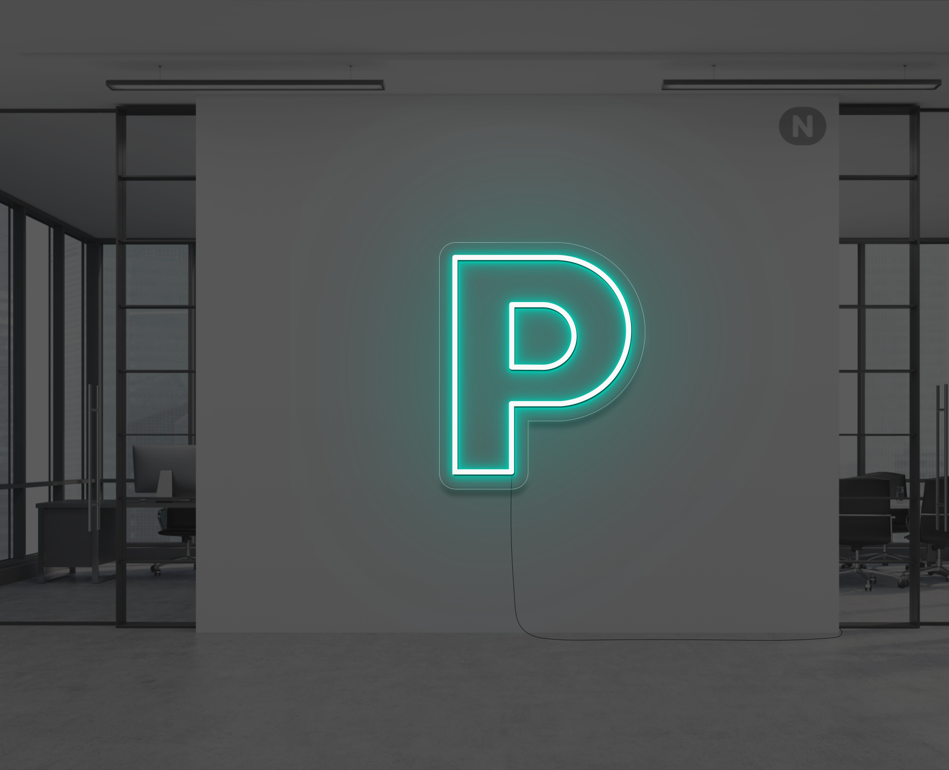 neon-bogstav-p-turkis