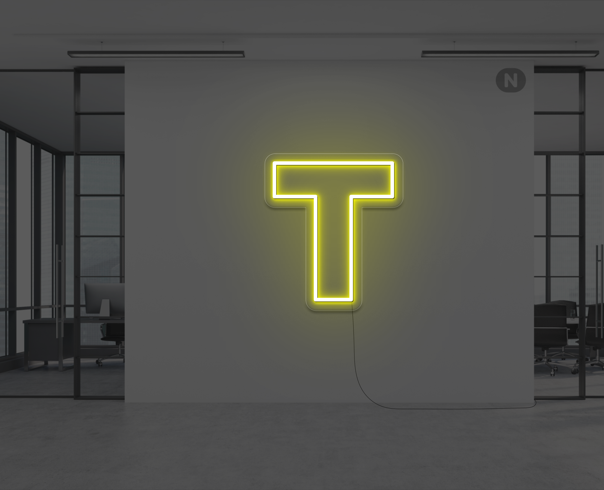 neon-bogstav-t-gul
