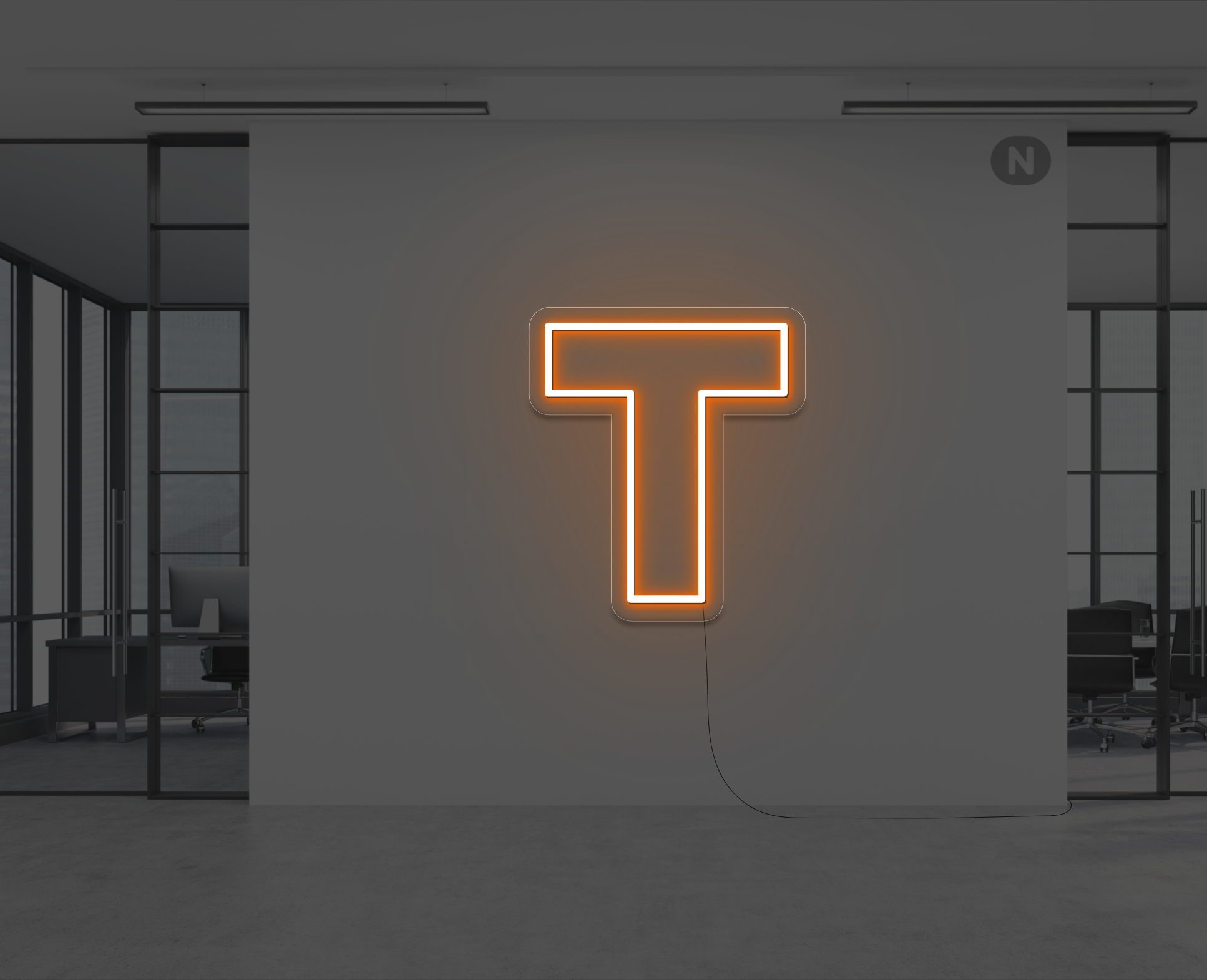 neon-bogstav-t-orange