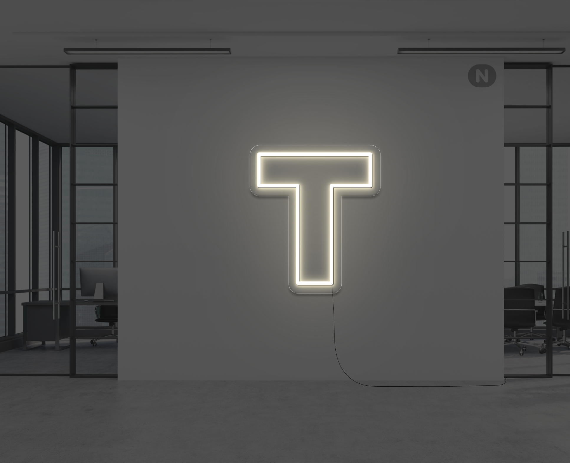 neon-bogstav-t-varm-hvid