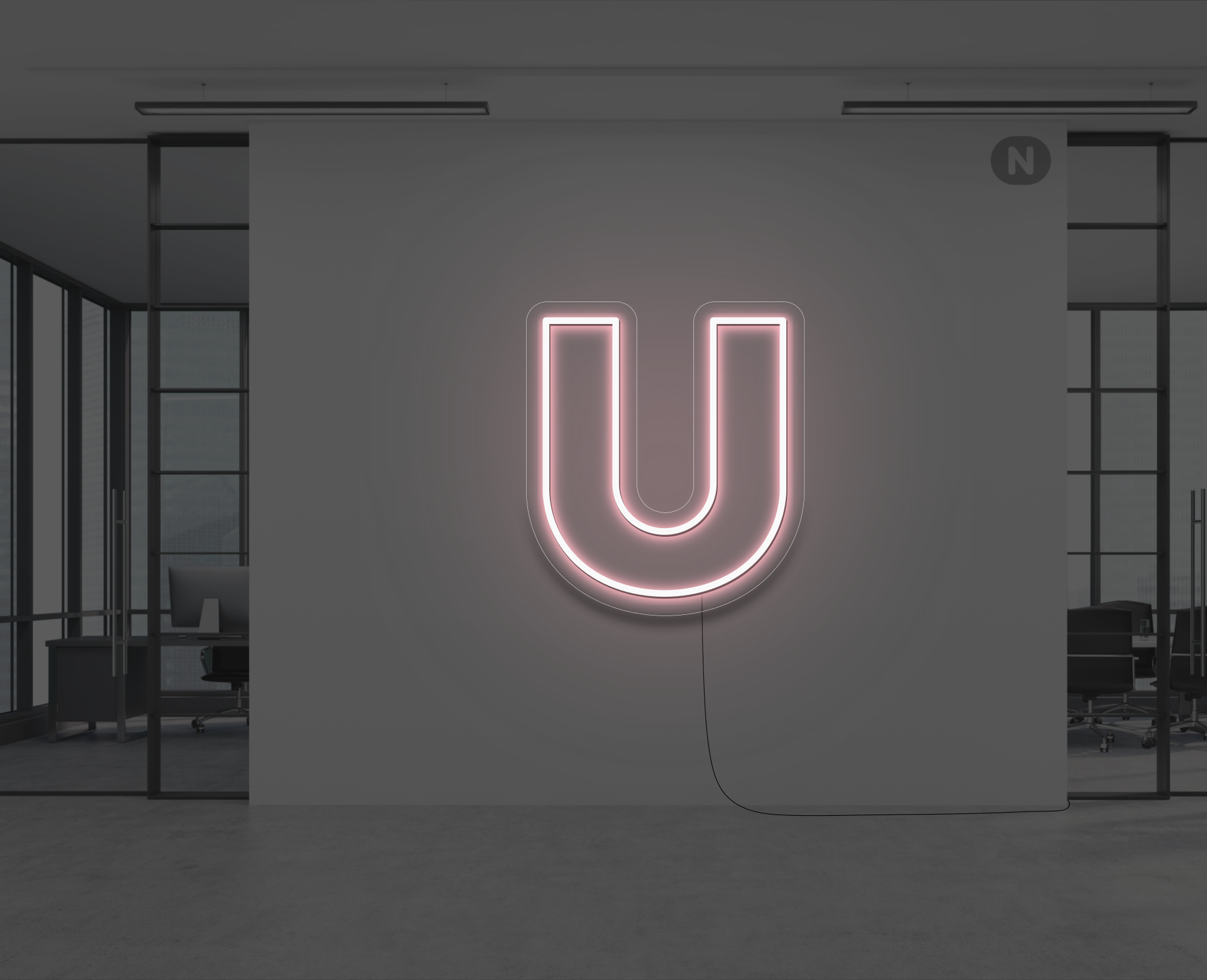 neon-bogstav-u-rosa