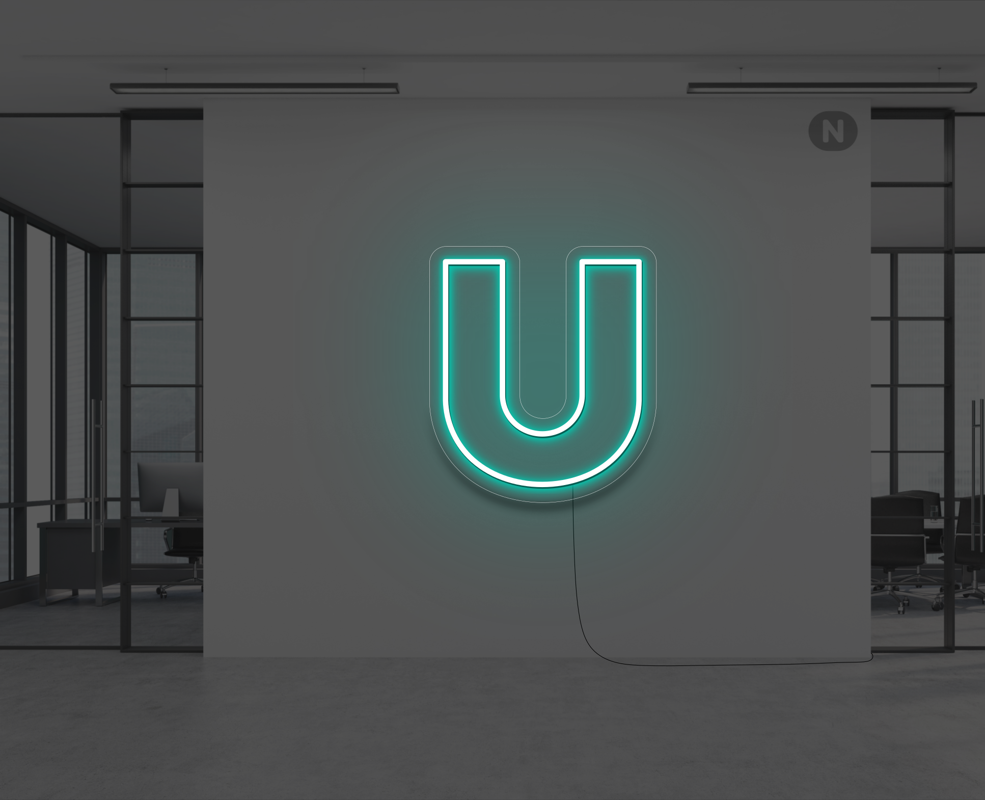 neon-bogstav-u-turkis