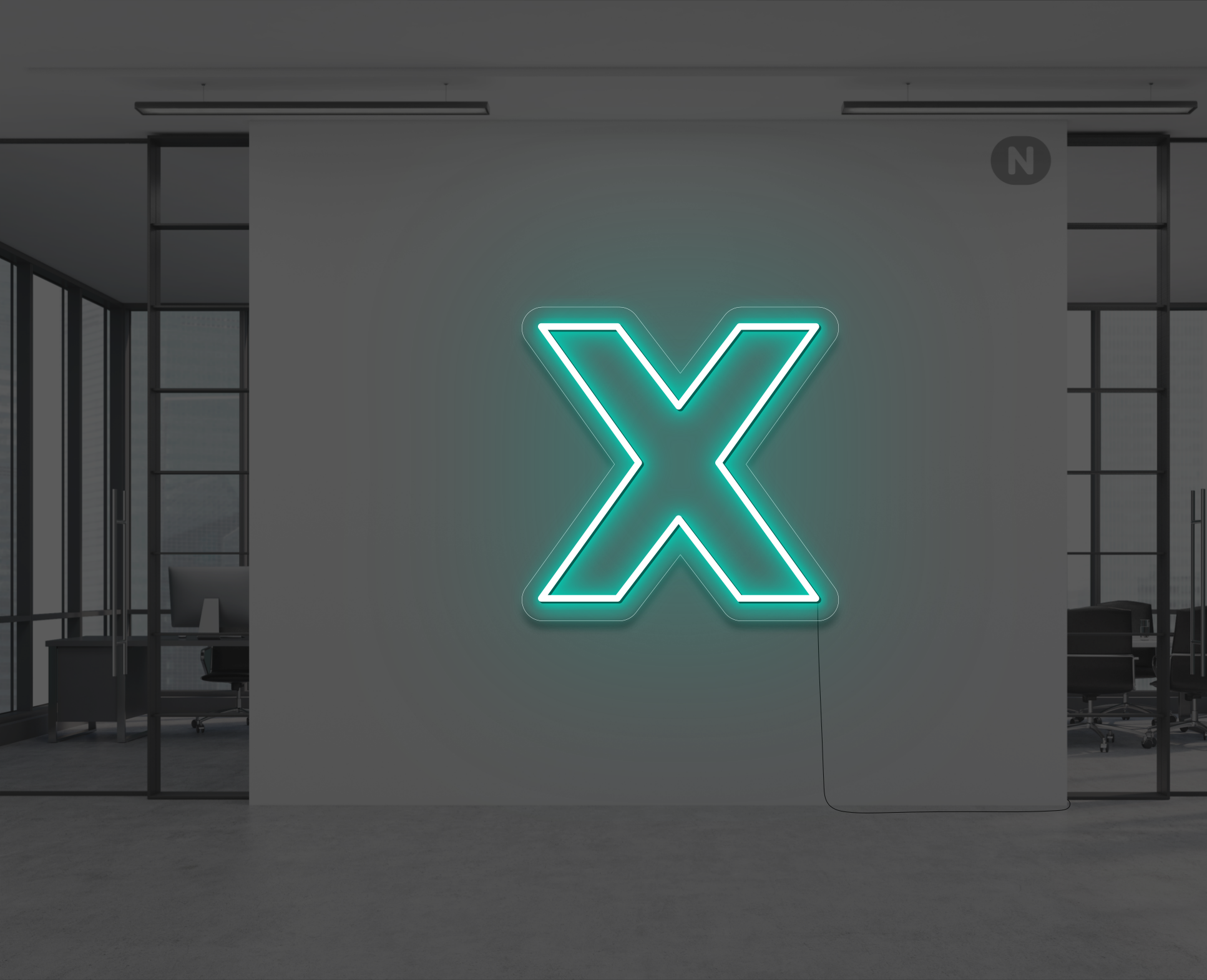 neon-bogstav-x-turkis