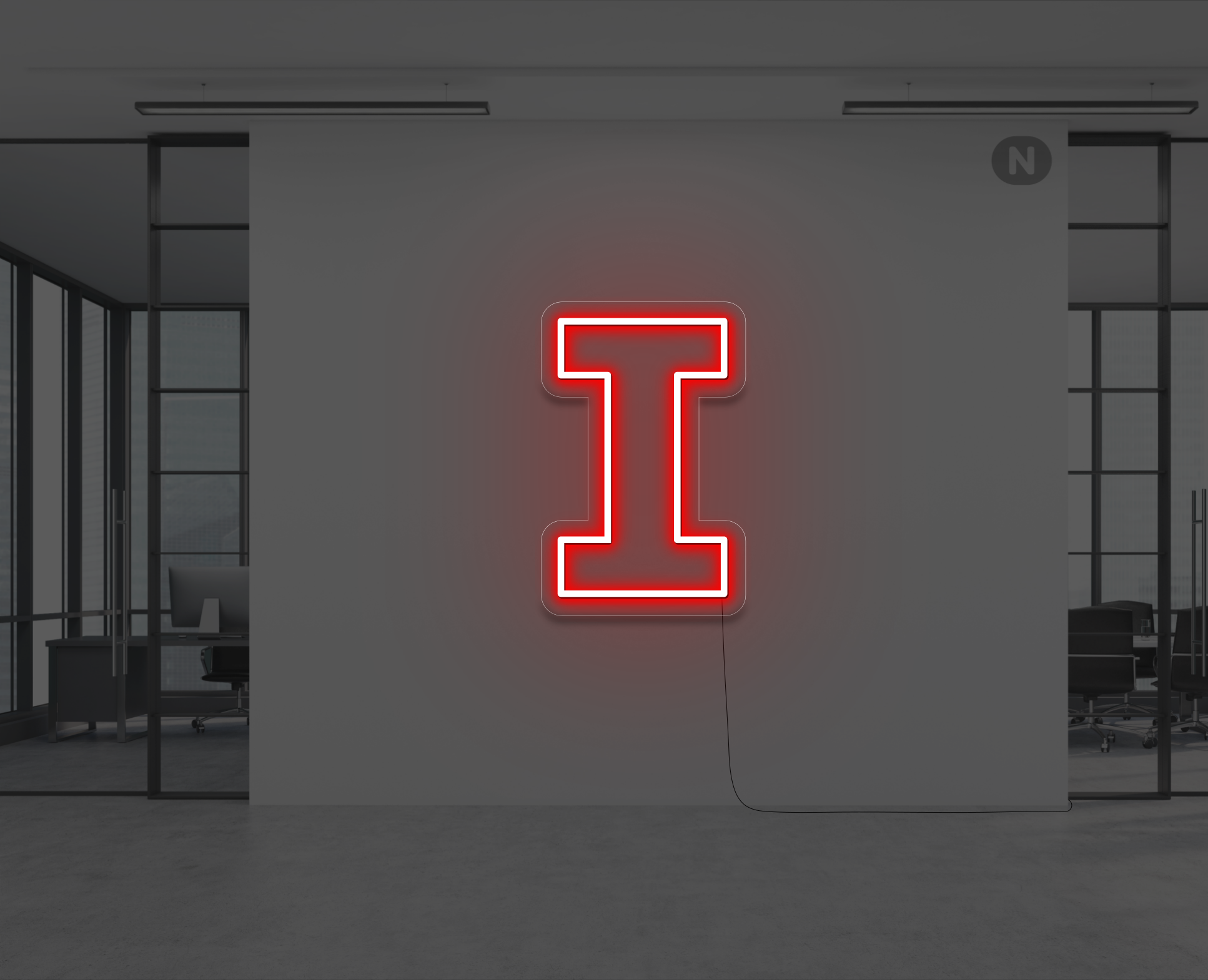 neon-letter-i-rood