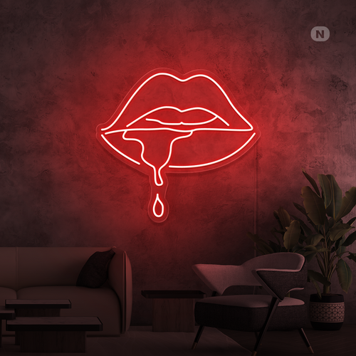 Neonskilt Kaustisk læbe