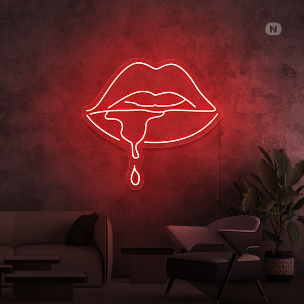 Neon Verlichting Bijtende Lip