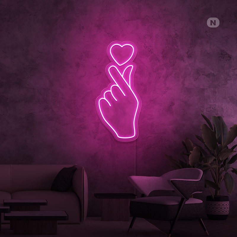 Neonskilt Kærlighedens hånd