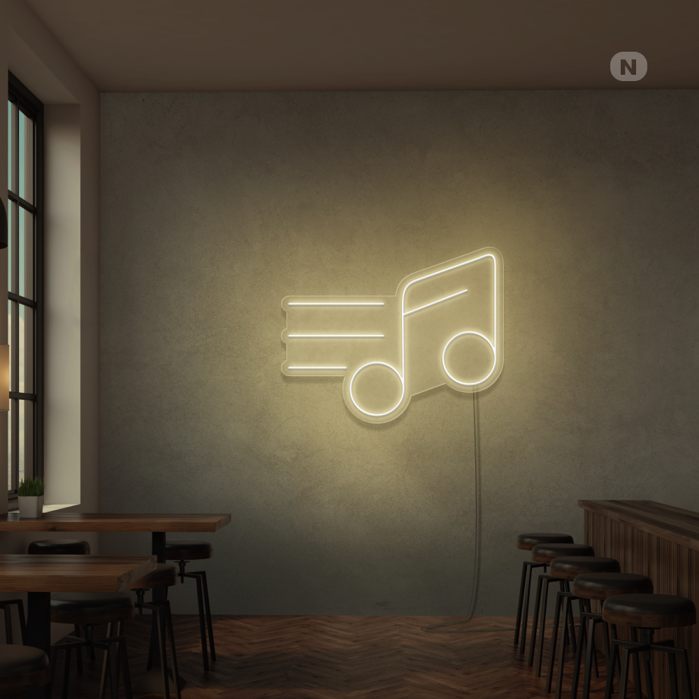 Neonskilt Musiknote