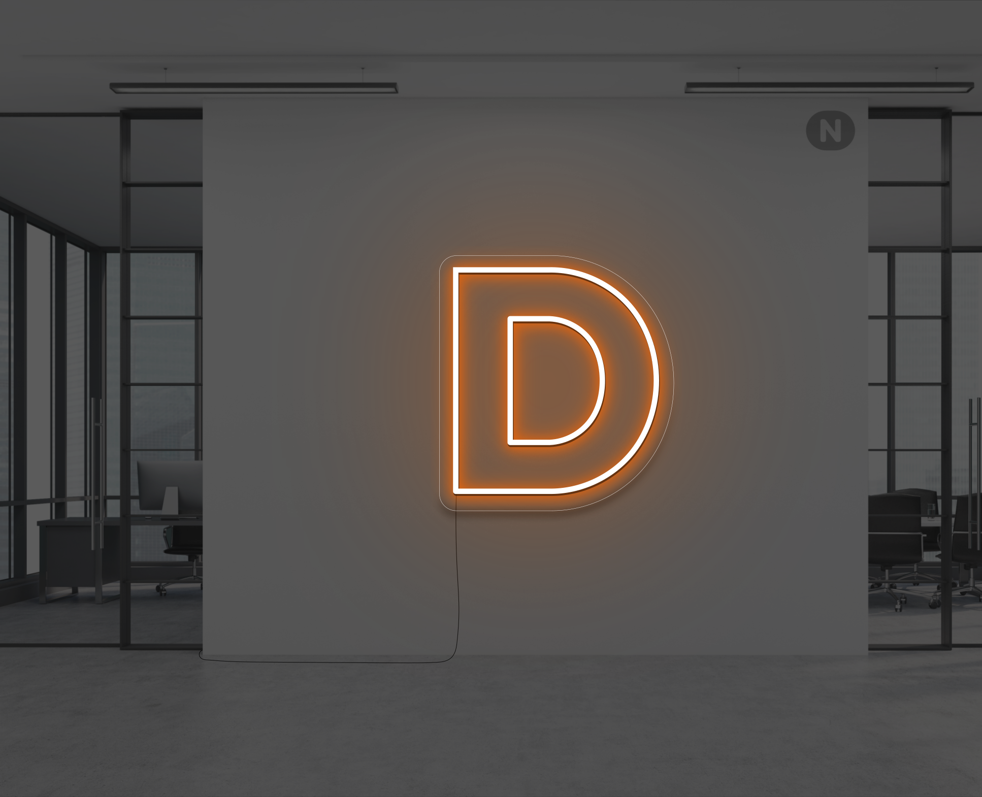 Neon Letter D