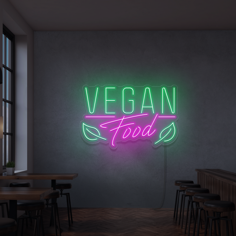 Neonskilt Vegan Food